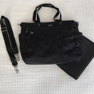 Black Coach diaper bag